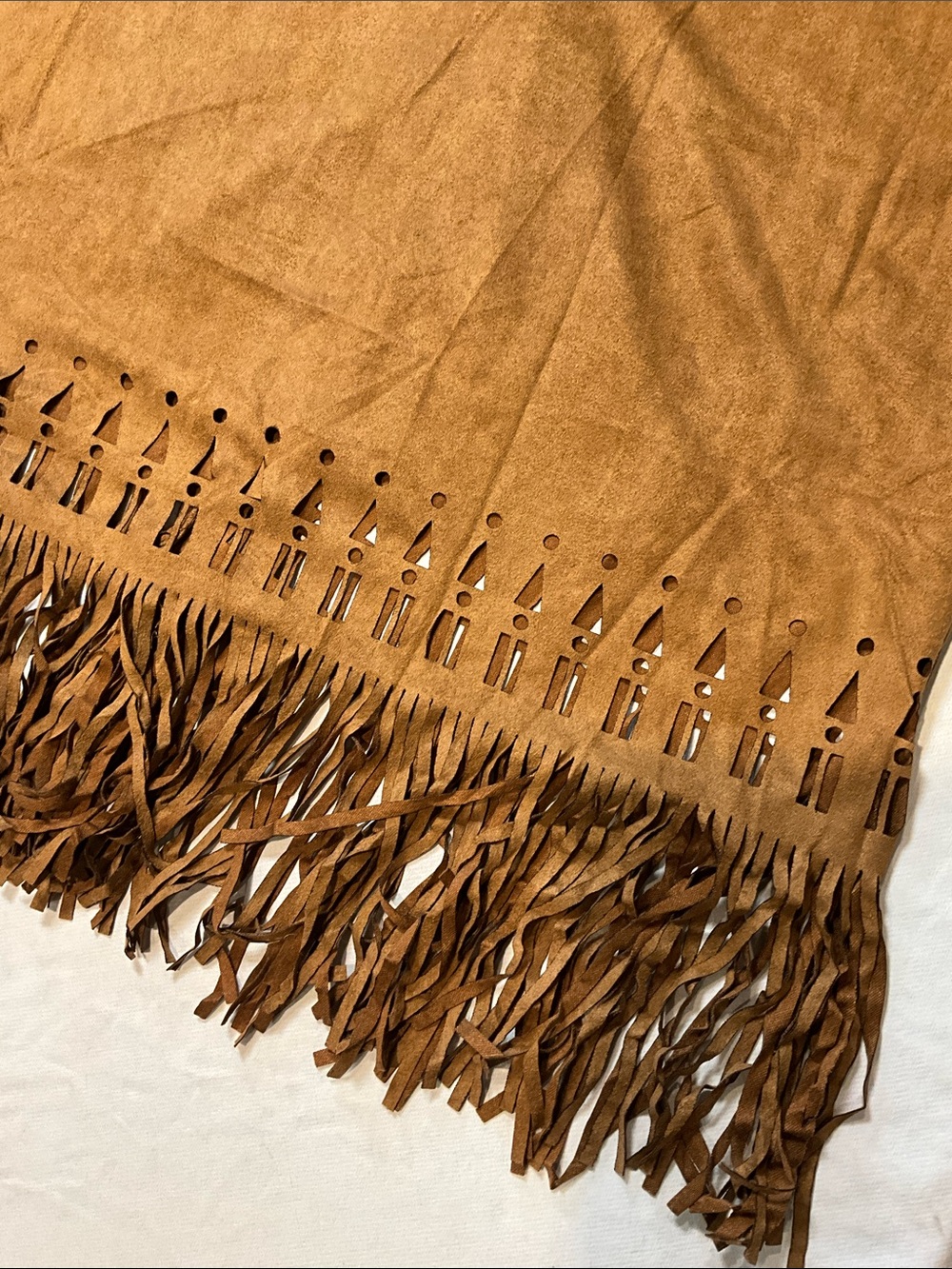 Neslay Design Fringe Bottom 3/4 Inch Sleeve Coffee Brown Midi Dress Size Medium - Picture 5 of 6